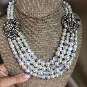 Heirloom Pearl Deco Statement Necklace